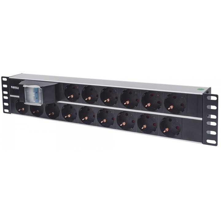 Intellinet 714051 19" 2U Rackmount Maitinimo Juosta 15 Kištukinių Lizdų