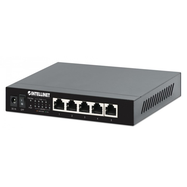Intellinet 561921 5-porttinen 2,5G PoE+ -kytkin 55W