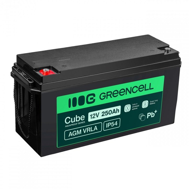 Green Cell AGM12V250AH-J 12V 250Ah AGM baterija IP54