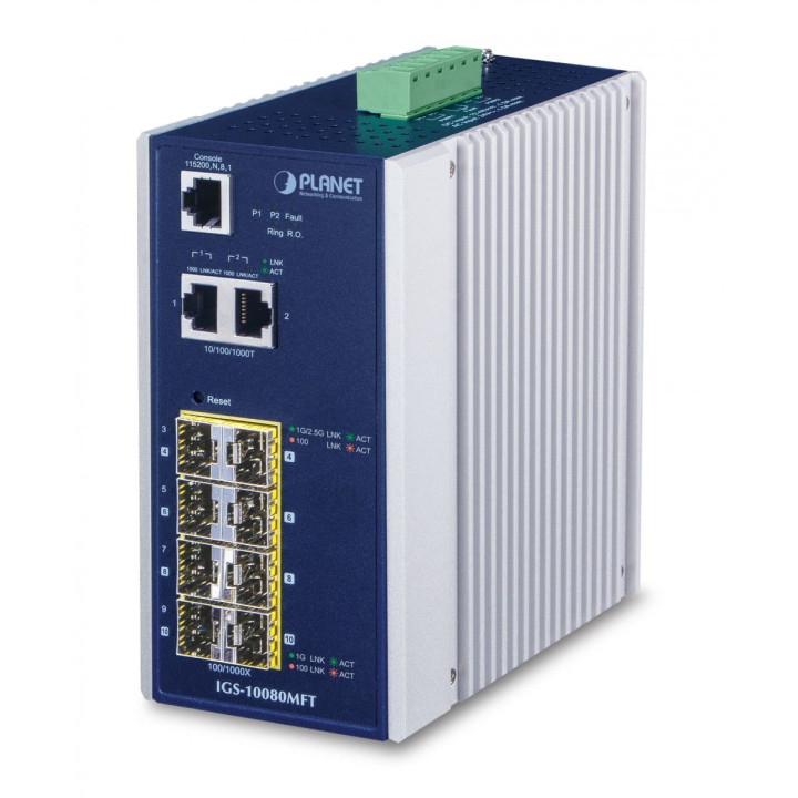 PLANET IGS-10080MFT Teollisuuskytkin 6 SFP 2.5G