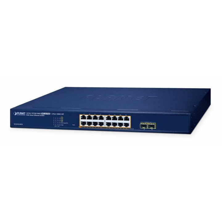 PLANET GS-2210-16P2S PoE+ jungiklis 16GE 2SFP
