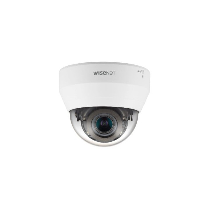 Hanwha Vision QND-6082R 2MP iekštelpu kupola IP drošības kamera ar IR nakts redzamību, PoE, AI analītiku