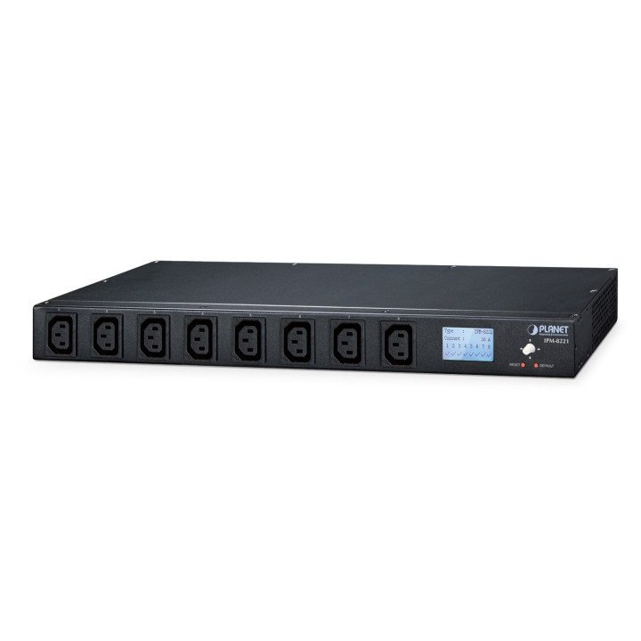 PLANET IPM-8221 8-pistorasian kytkettävä PDU 16A LCD