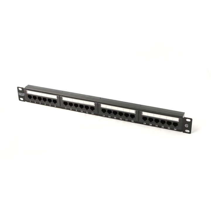DIGITUS DN-91524U-1 Cat5e neekranēts sadales panelis 24 porti RJ45 1U statīva montāžai melns