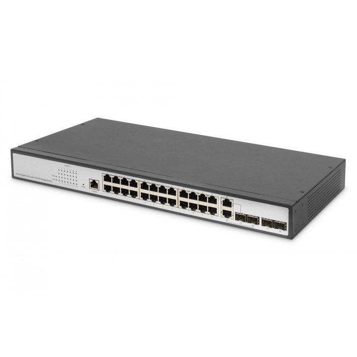 DIGITUS DN-80221-3 L2 Managed Gigabit Ethernet Switch 24-Port + 2 Combo and 2 SFP Uplink