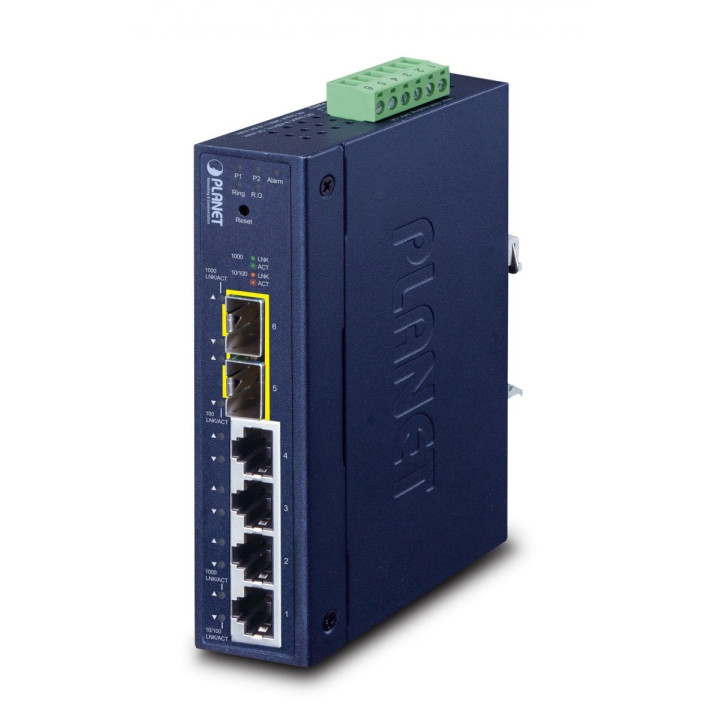 PLANET IGS-4215-4T2S IP30 Industrial L2/L4 4-Port 10/100/1000T + 2-Port 100/1000X SFP Managed Switch