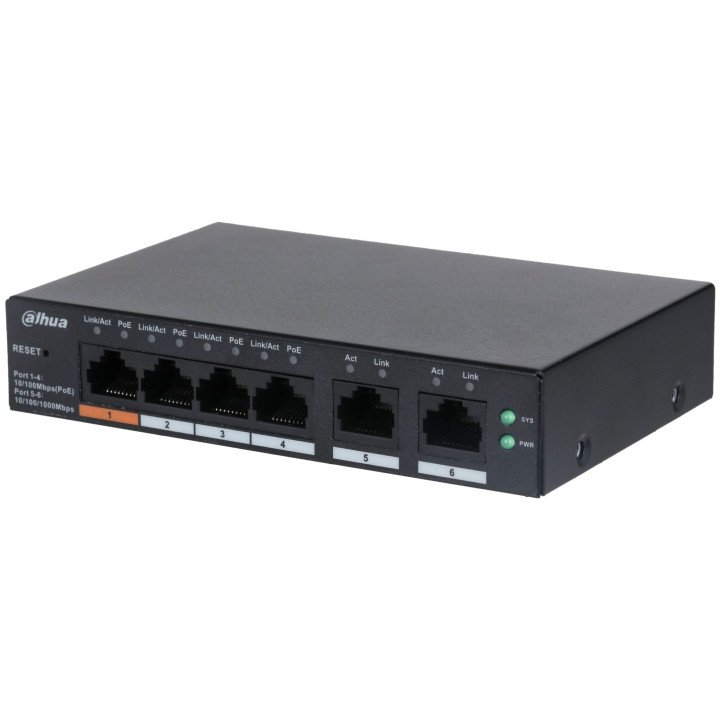 Dahua CS4006-4ET-60 6-porttinen PoE-kytkin 60W