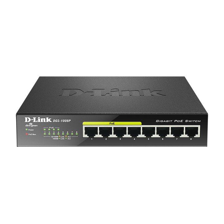 D-Link DGS-1008P Unmanaged Gigabit Ethernet PoE Switch