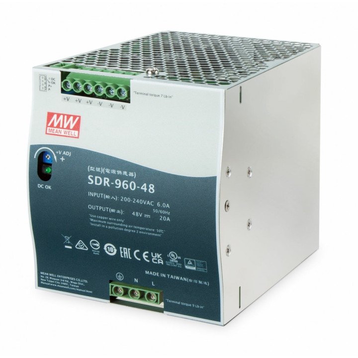 PLANET PWR-960-48 48V 960W DIN Rail Power Supply (Adjustable 48-56V DC)