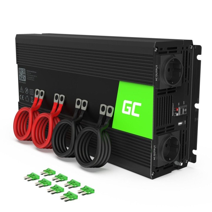Green Cell Power Inverter INV15 12V to 230V 3000W/6000W Pure Sine Wave