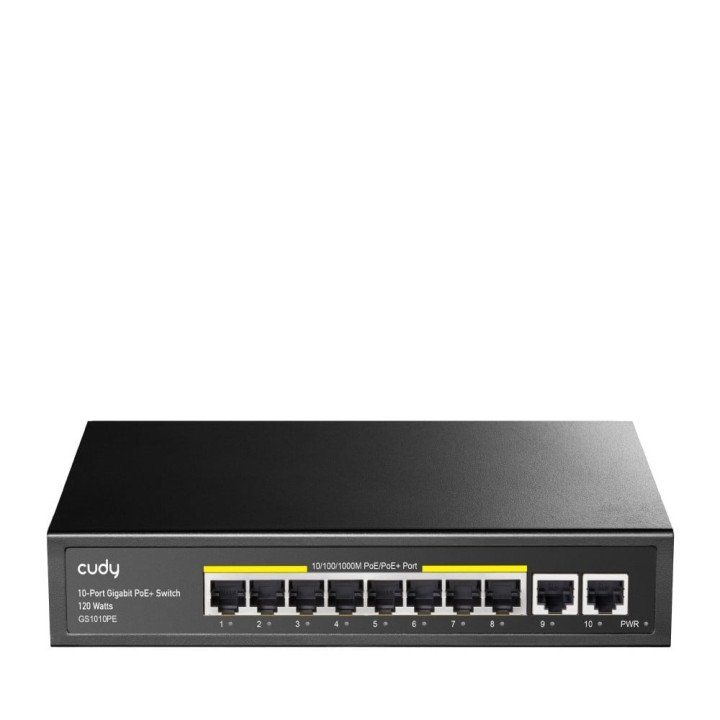 Cudy GS1010PE 8-Port Gigabit PoE+ Switch with 2 Uplink Ports 120W Unmanaged