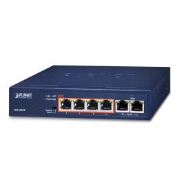 PLANET FSD-604HP 4-Port PoE+ Switch (60W Budget, 250m Extend, Fanless)