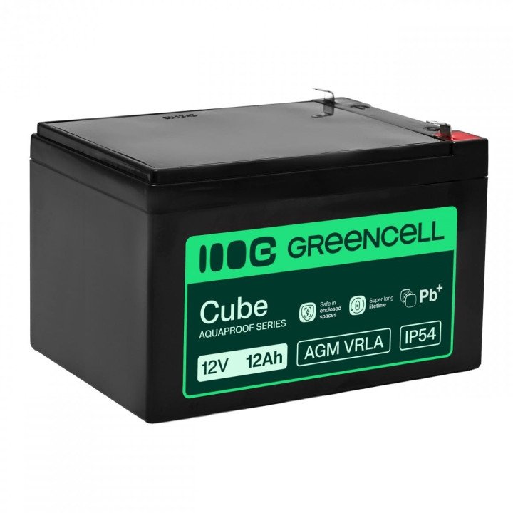 Green Cell AGM12V12AH-H 12V 12Ah VRLA Battery