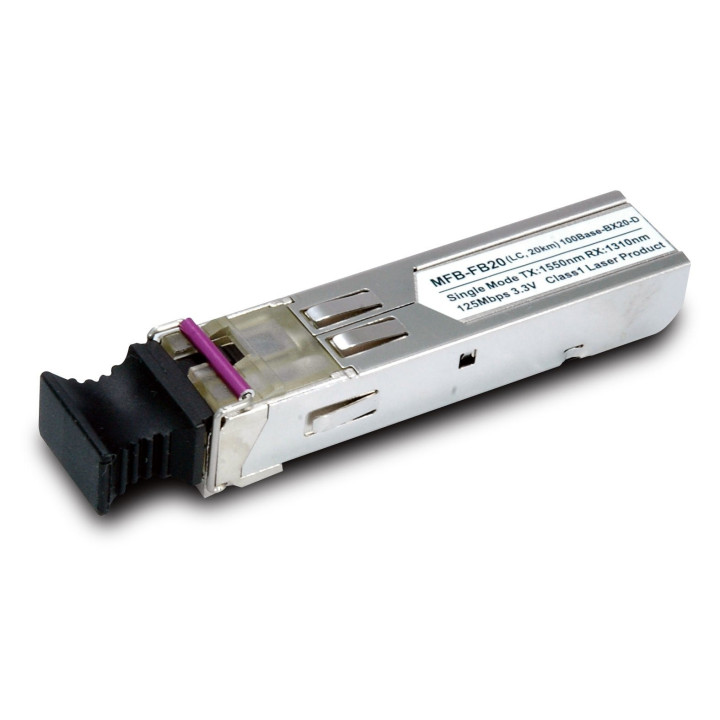 PLANET MFB-FB20 WDM Tx-1550, 20KM, 100Mbps SFP Fiber Transceiver, DDM Supported