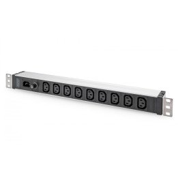 DIGITUS DN-95429 1U Aluminum PDU, 9x C13 10A, 230V, IEC C14 Inlet