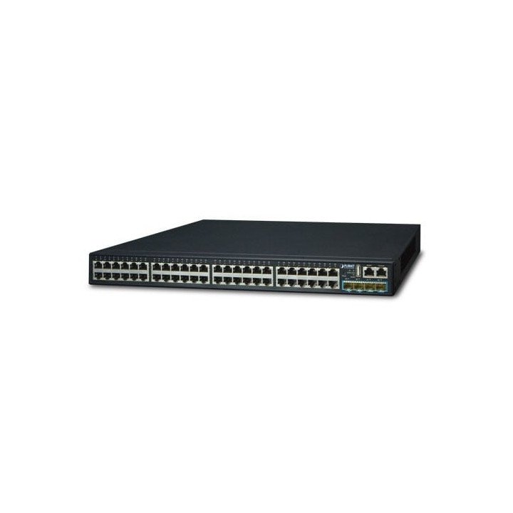Управляемый гигабитный коммутатор PLANET SGS-6341-48T4X с 48 портами 10/100/1000T + 4 порта 10G SFP+, Layer 3, стежаемый