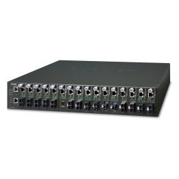 PLANET MC-1610MR48 19" 16-Slot SNMP Managed Media Converter Chassis (-48VDC)