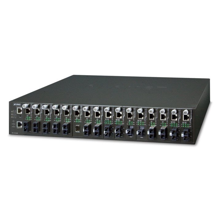 PLANET MC-1610MR48 19" 16-Slot SNMP Managed Media Converter Chassis (-48VDC)