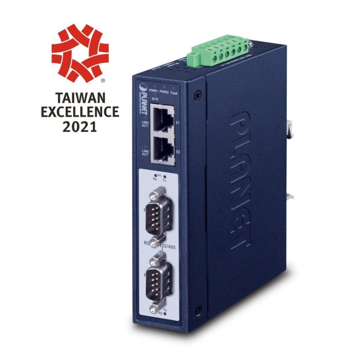 PLANET IMG-2200T Industrial 2-Port RS232/RS422/RS485 Modbus Gateway