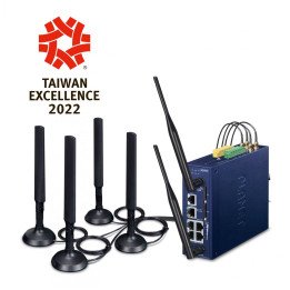 PLANET ICG-2515W-NR Industrial 5G NR Cellular Wireless Gateway with 5-Port Gigabit Ethernet
