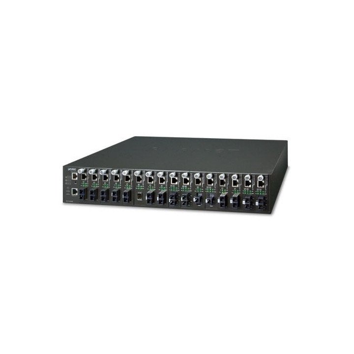 PLANET MC-1610MR 19-inch 16-Slot SNMP Managed Media Converter Chassis (AC Power)