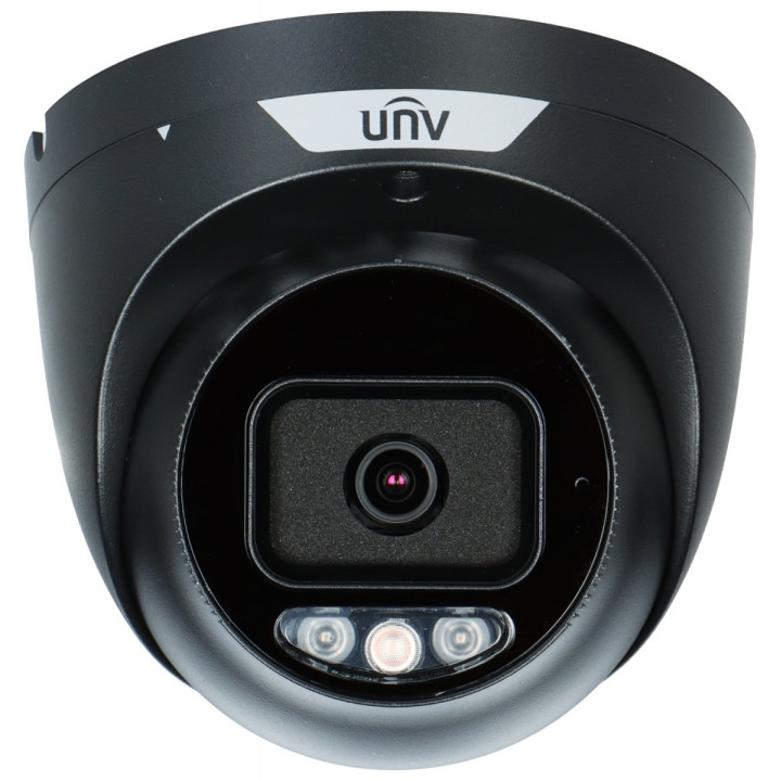 Uniview IPC3638SS-ADF28KMC-I1-BLACK 4K UHD IP Security Camera with IR and White Light LED
