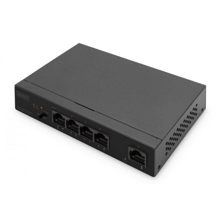 DIGITUS DN-95330-1 5-Port Gigabit PoE Switch (4 PoE Ports, 802.3af/at)