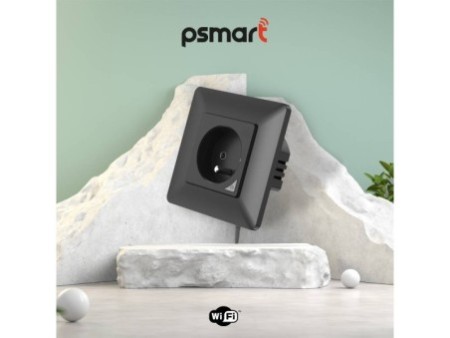 PSMART Mērīšanas ligzda, plastmasa, melna RM WiFi TUYA