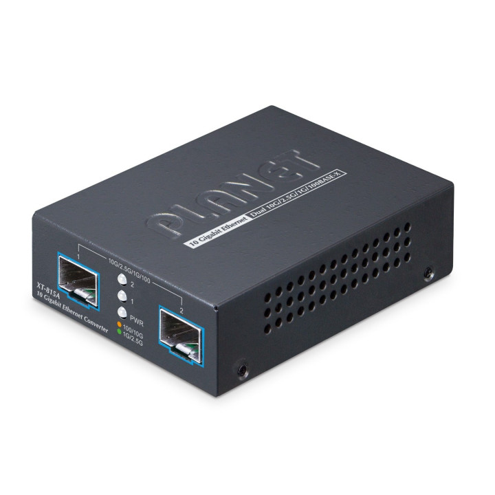 PLANET XT-815A 2-Port 10G/2.5G/1G/100BASE-X Network Media Converter Black