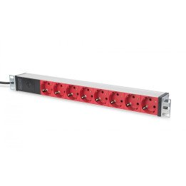 DIGITUS DN-95410-R 1U Aluminum PDU, 8x CEE 7/7 Outlets, 10A, 250VAC