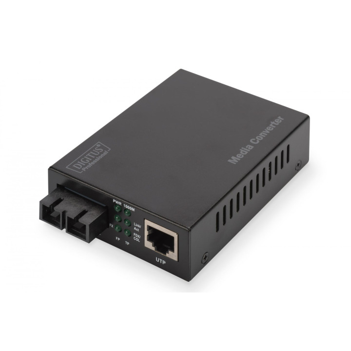 DIGITUS DN-82120-1 Gigabit Ethernet Media Converter, Multimode SC, 850nm, 0,5 km