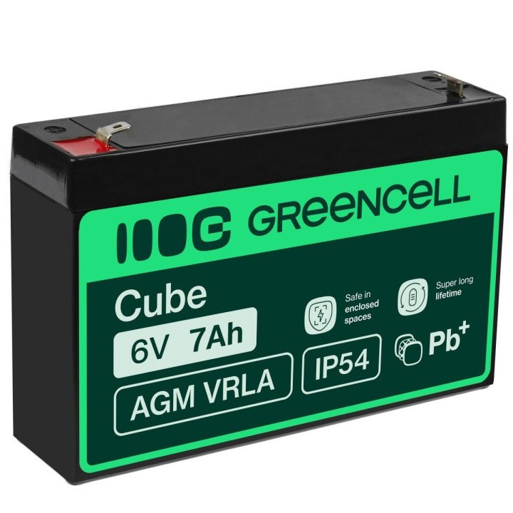 Green Cell AGM12 6V 7Ah VRLA Maintenance-Free Battery