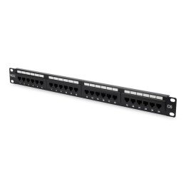 DIGITUS DN-91624U-EC Cat6 UTP Patch Panel, 24-Port, 1U, Black