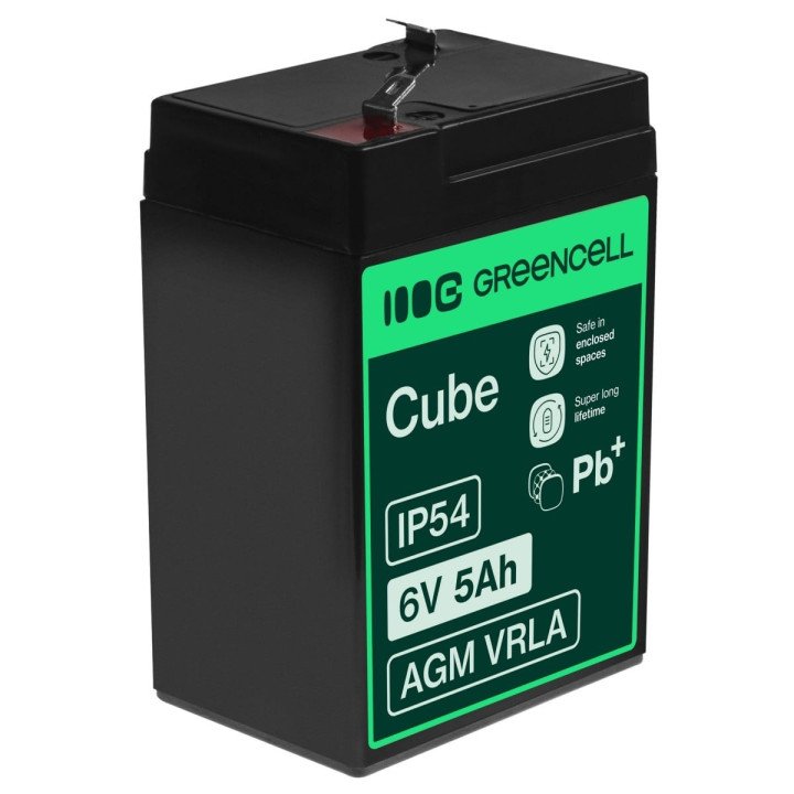 Green Cell AGM11 6V 5Ah VRLA Battery for Alarm Systems, Cash Registers, Toys