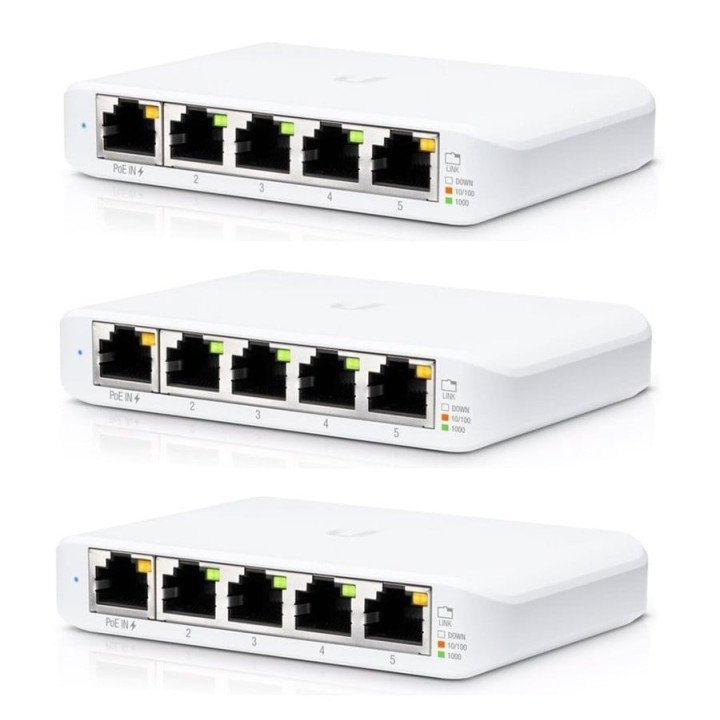 Ubiquiti UniFi Switch Flex Mini (3-pack) Managed Gigabit Ethernet (10/100/1000) Power over Ethernet (PoE) White (USW-FLEX-MINI-3