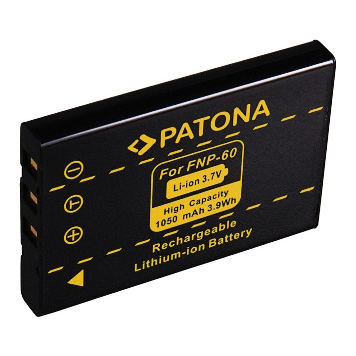 Patona NP-60 Camera Battery 1050mAh Li-Ion Replacement for Fuji NP-60