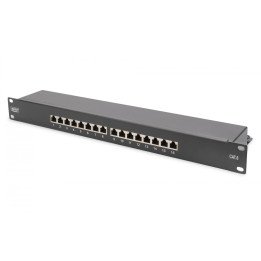 DIGITUS DN-91616S-B Cat6 STP 16-Port Patch Panel 1U Black