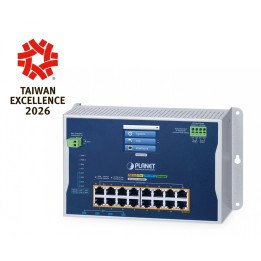 PLANET WGS-5215-16UP4XV Industrial L2+ 16-Port 10/100/1000T 802.3bt PoE + 4-Port 10G SFP+ Managed Switch with LCD Touch Screen