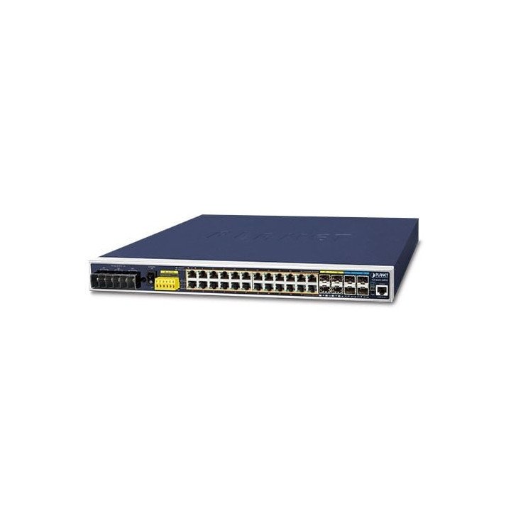 PLANET IGS-6325-24P4X Industrial L3 Managed PoE Switch, 24-Port 10/100/1000T 802.3at PoE + 4-Port 10G SFP+, IP30, -40 to 75°C