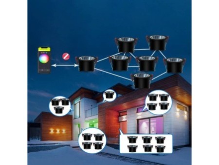 Gledopto Viedā griestu LED spuldze Zigbee  12W Black RGB+CCT 60° Griestu spuldze