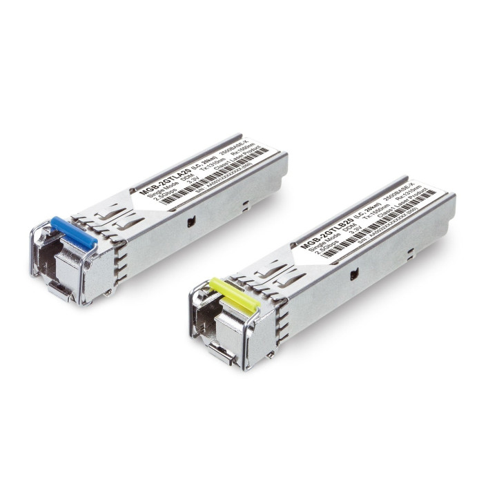 PLANET MGB-2GTLA20 2,5 G SFP-lähetin-vastaanotin (WDM, TX: 1310 nm RX: 1550 nm, DDM, -40 ~ 85 °C) - 20 km
