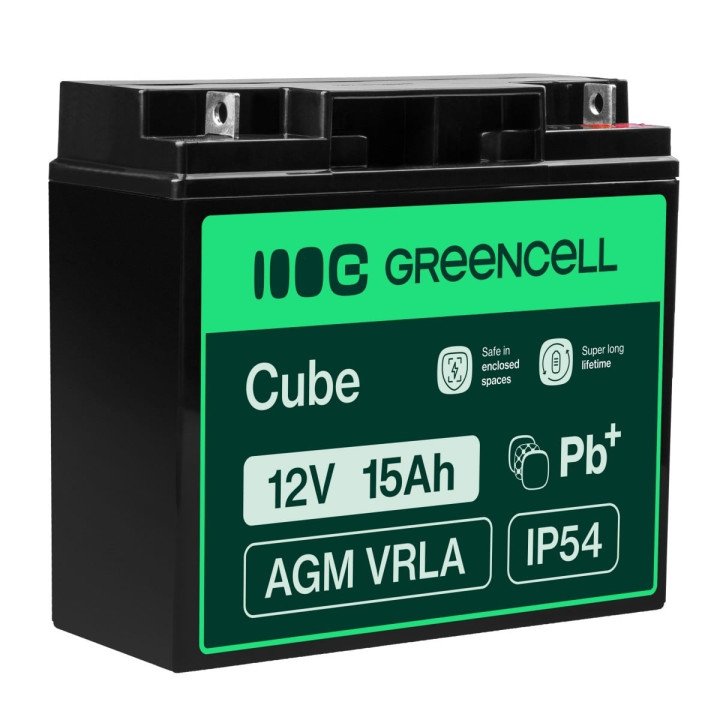 Green Cell AGM53 VRLA 12V 15Ah Maintenance-Free Battery