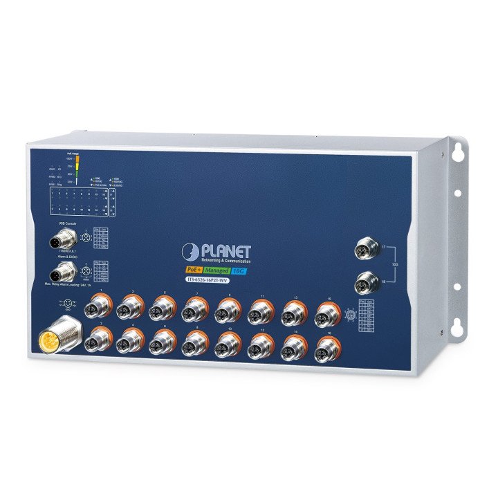 PLANET ITS-6326-16P2T-WV L3 Managed Switch, 16 PoE+ Ports, 2 SFP Uplinks