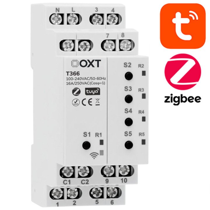 OXT Smart ZigBee 5-канальный релейный контроллер | Tuya