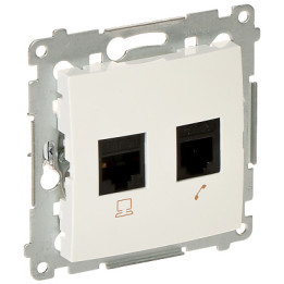 KONTAKT Simon D5T.01/11-SIMON54 RJ45 Keystone ligzda Cat5e UTP balta