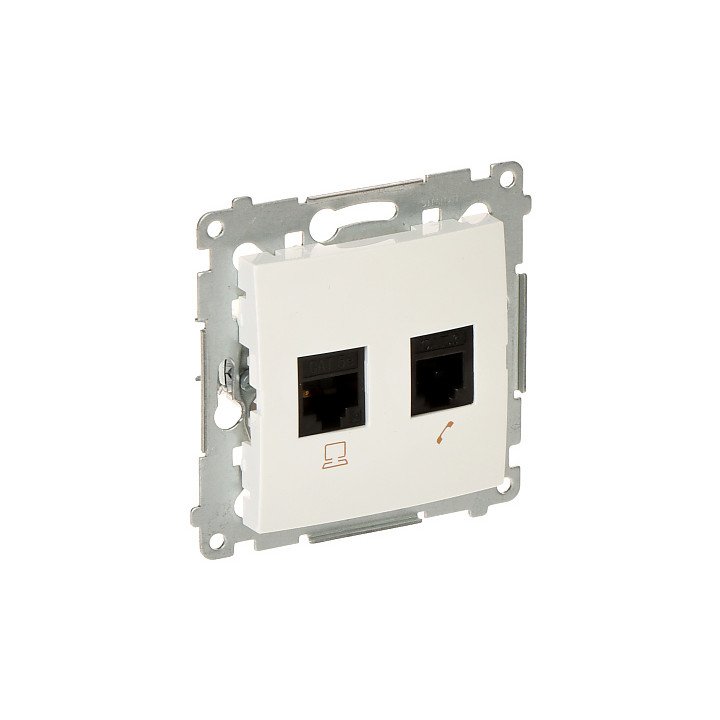 KONTAKT Simon D5T.01/11-SIMON54 RJ45 Keystone ligzda Cat5e UTP balta