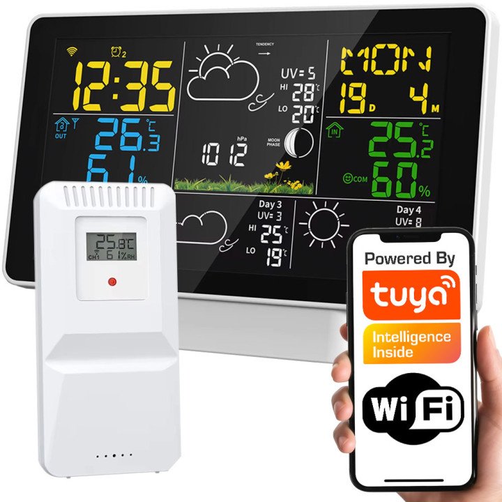 Weather Station with Outdoor Temperature and Humidity Sensor WiFi TUYA 5906203622986