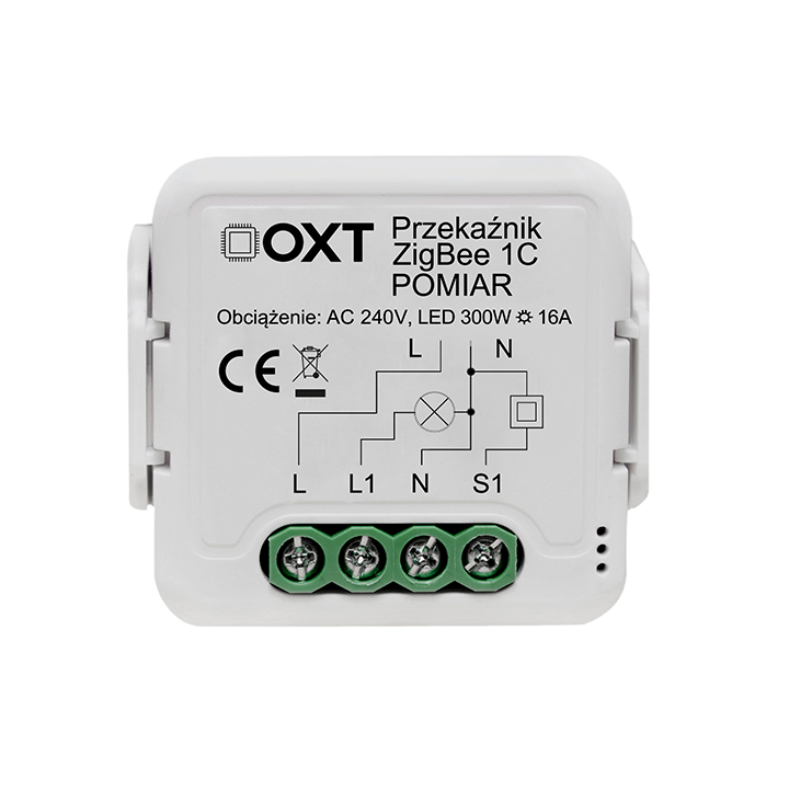 Модуль OXT Пшеказник 1 обв. Помиар 16А ZigBee TUYA