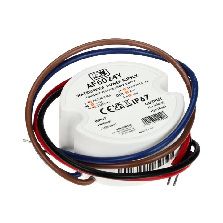 MW POWER 24V/2.5A-TP-V2 24V 5A IP67 Power Supply