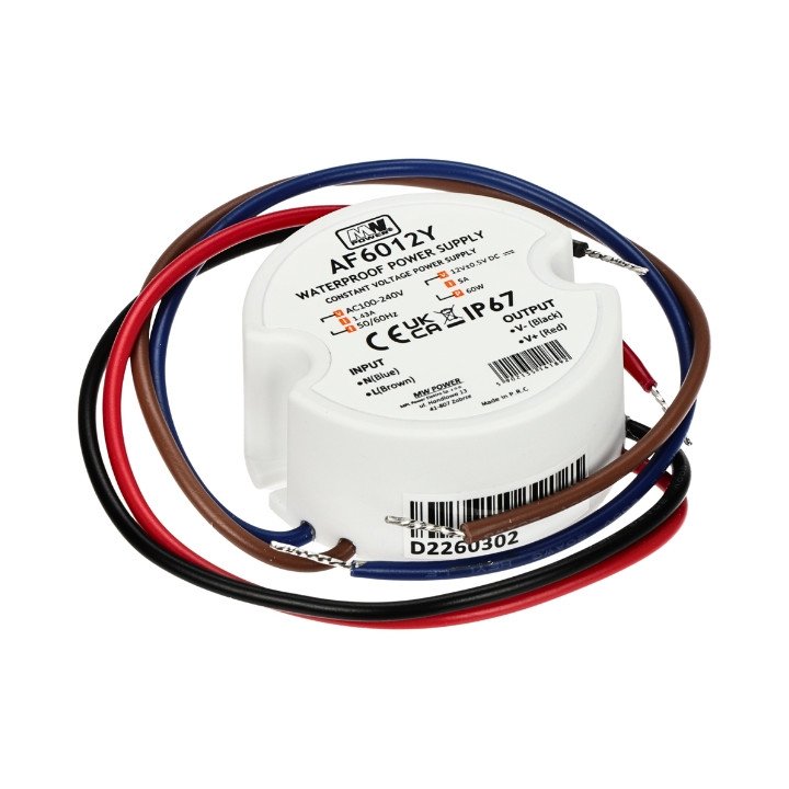 MW POWER 12V/5A-TP-V2 Power Supply 12V 5A IP67 Waterproof